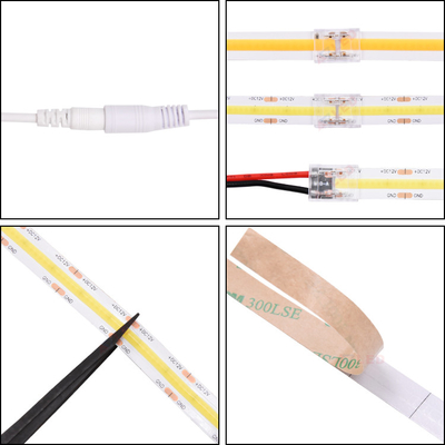 UL 유연 LED 스트립 유명 칩 24V 초 얇은 실리콘 10mm PCB 보드 IP20 528 코브 LED 조명