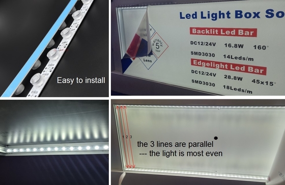 이중 면 LED SEG 직물 라이트 박스 EDGE lit LED 바