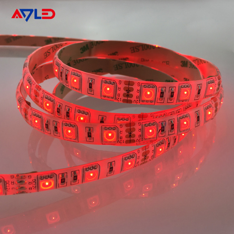 RGB 5050 빨간색 LED 스트립 라이트, 60m, 10mm 폭, 5m 릴 소매