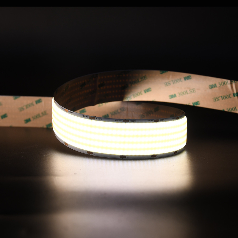 선형 유연 CRI 90 COB LED 스트립 5000mm 6500K 흰색 색상 4600LM/M 유럽 시장